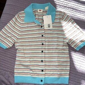 Levi’s New Women Polo Tee Stripped XS